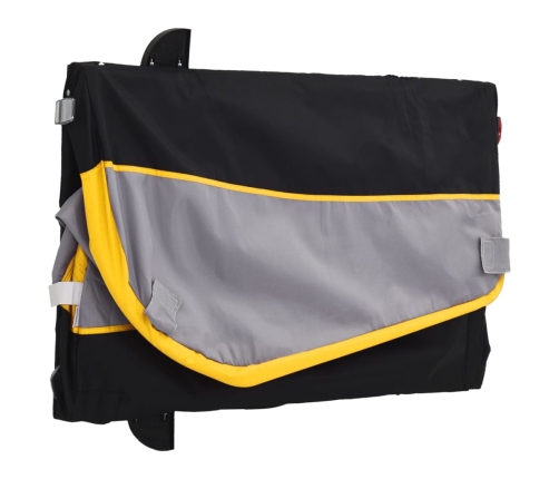 vidaXL velosipēda piekabe, 45 kg, melna un dzeltena, dzelzs