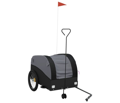 vidaXL velosipēda piekabe, 45 kg, melna, dzelzs