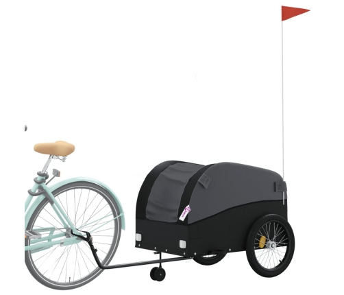 vidaXL velosipēda piekabe, 45 kg, melna, dzelzs