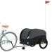 vidaXL velosipēda piekabe, 45 kg, melna, dzelzs
