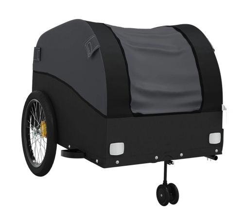 vidaXL velosipēda piekabe, 45 kg, melna, dzelzs