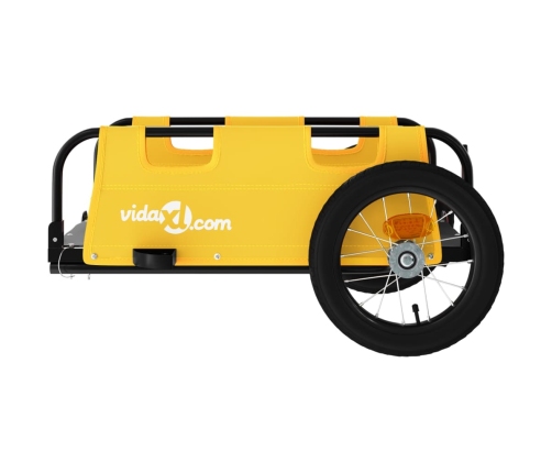 vidaXL velosipēda piekabe, dzeltena, Oksfordas audums, dzelzs
