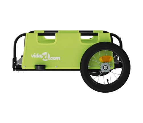 vidaXL velosipēda piekabe, zaļa, Oksfordas audums, dzelzs