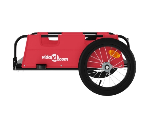 vidaXL velosipēda piekabe, sarkana, Oksfordas audums, dzelzs