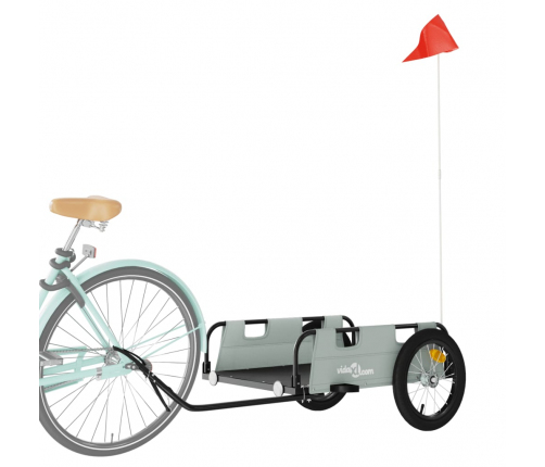 vidaXL velosipēda piekabe, pelēka, Oksfordas audums, dzelzs