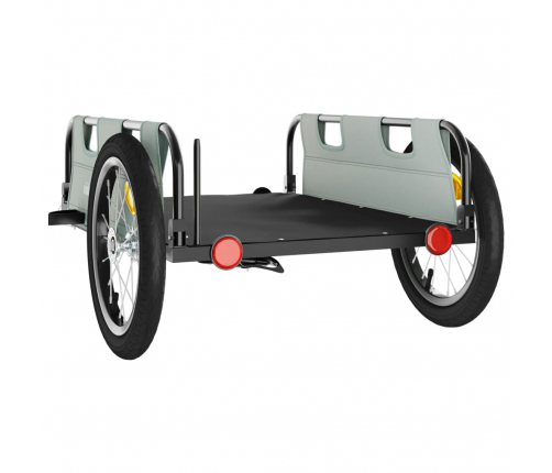 vidaXL velosipēda piekabe, pelēka, Oksfordas audums, dzelzs