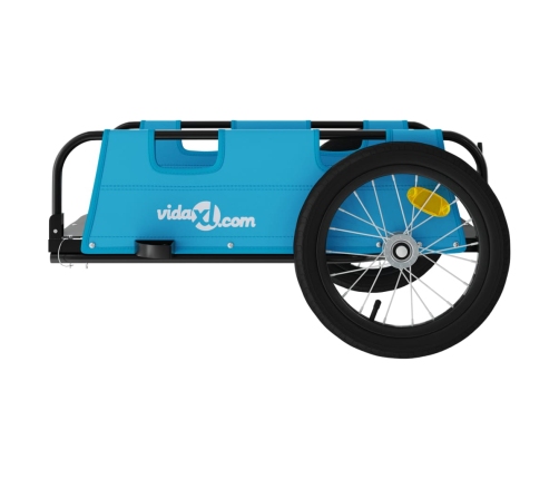 vidaXL velosipēda piekabe, zila, Oksfordas audums un dzelzs
