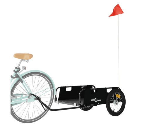 vidaXL velosipēda piekabe, melna, Oksfordas audums un dzelzs
