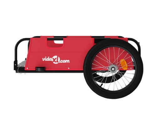 vidaXL velosipēda piekabe, sarkana, Oksfordas audums, dzelzs