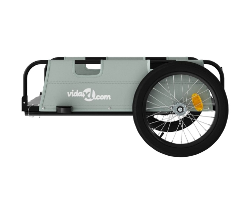 vidaXL velosipēda piekabe, pelēka, Oksfordas audums, dzelzs