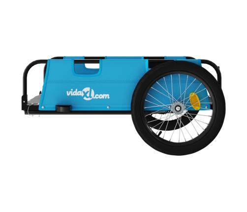 vidaXL velosipēda piekabe, zila, Oksfordas audums un dzelzs