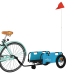 vidaXL velosipēda piekabe, zila, Oksfordas audums un dzelzs