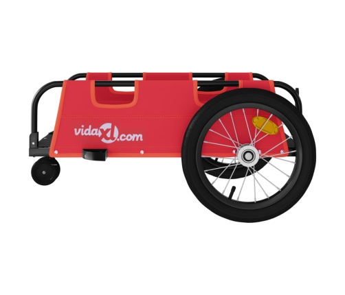 vidaXL velosipēda piekabe, sarkana, Oksfordas audums, dzelzs