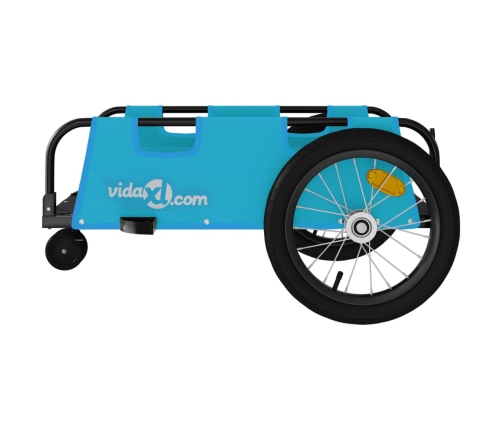 vidaXL velosipēda piekabe, zila, Oksfordas audums un dzelzs