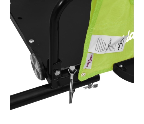 vidaXL velosipēda piekabe, zaļa, Oksfordas audums, dzelzs