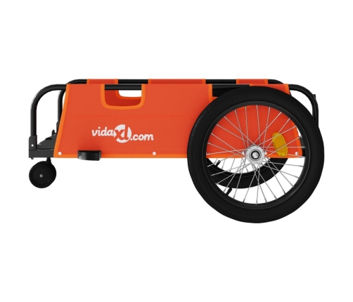 Velosipēda Piekabe, Oranža Ar Melnu, Audums Un Dzelzs Vidaxl