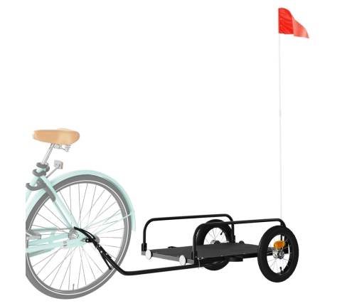 vidaXL velosipēda piekabe, 122x53x31 cm, dzelzs, melna