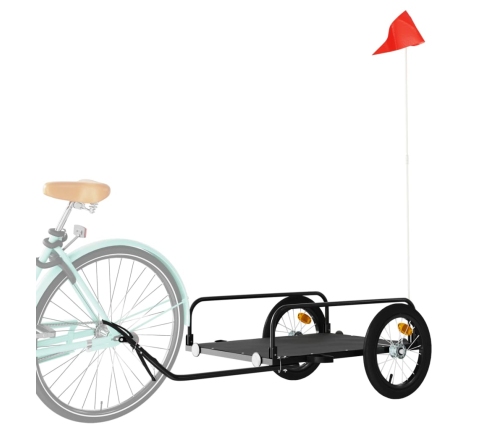 vidaXL velosipēda piekabe, 126x63x34 cm, dzelzs, melna