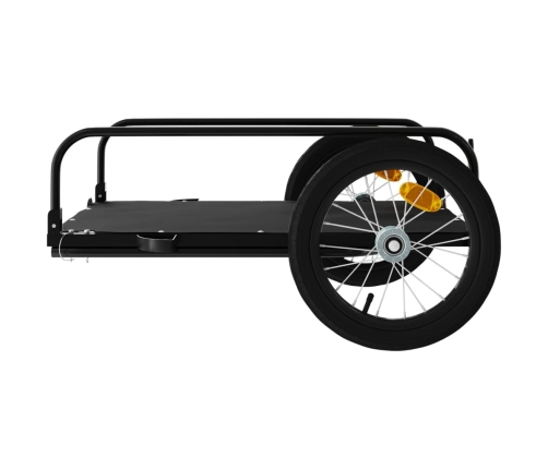 vidaXL velosipēda piekabe, 126x63x34 cm, dzelzs, melna