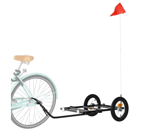 vidaXL velosipēda piekabe, 122x53x28 cm, dzelzs, melna