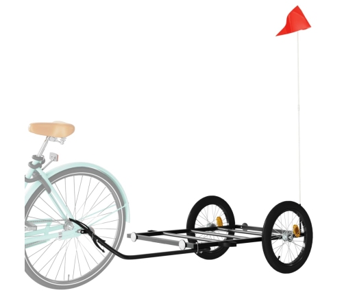 vidaXL velosipēda piekabe, 135x68x37 cm, dzelzs, melna