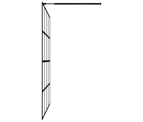 Dušas Siena Ar Plauktu, Melna, 90X195 Cm, Esg Stikls, Alumīnijs Vidaxl