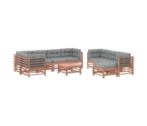 vidaXL 10-daļīgs dārza atpūtas mēbeļu komplekts ar matračiem, egle