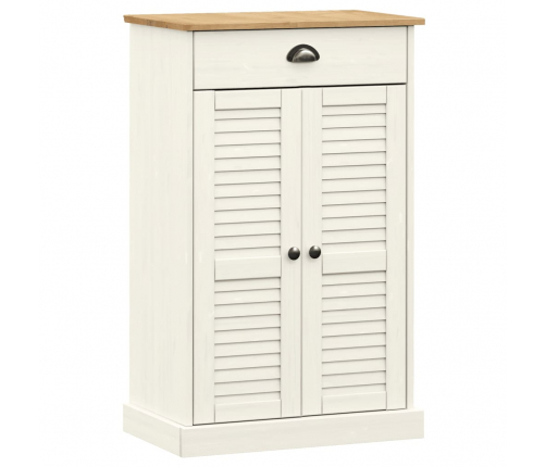 vidaXL apavu skapis VIGO, 60x35x96 cm, priedes masīvkoks, balts