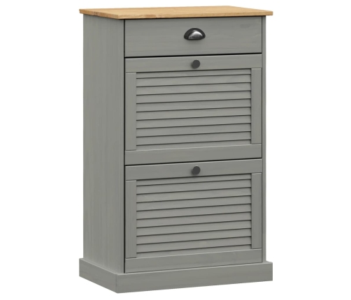 vidaXL apavu skapis VIGO, 60x35x96 cm, priedes masīvkoks, pelēks