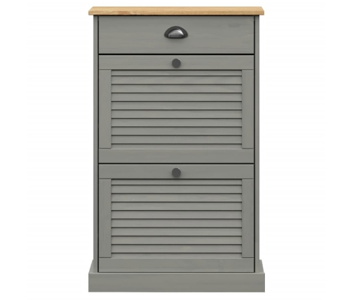 vidaXL apavu skapis VIGO, 60x35x96 cm, priedes masīvkoks, pelēks