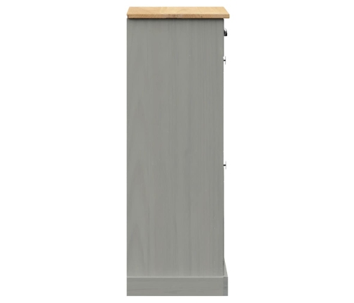 vidaXL apavu skapis VIGO, 60x35x96 cm, priedes masīvkoks, pelēks