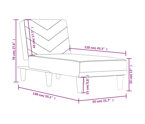vidaXL atpūtas zvilnis, gaiši pelēks audums