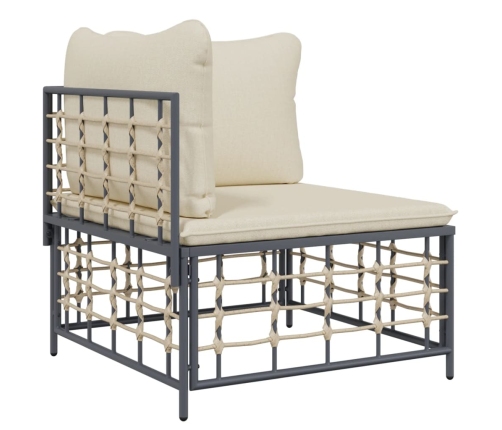 vidaXL 10-daļīgs dārza mēbeļu komplekts ar matračiem, PE rotangpalma