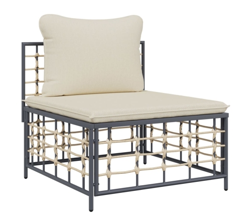 vidaXL 10-daļīgs dārza mēbeļu komplekts ar matračiem, PE rotangpalma