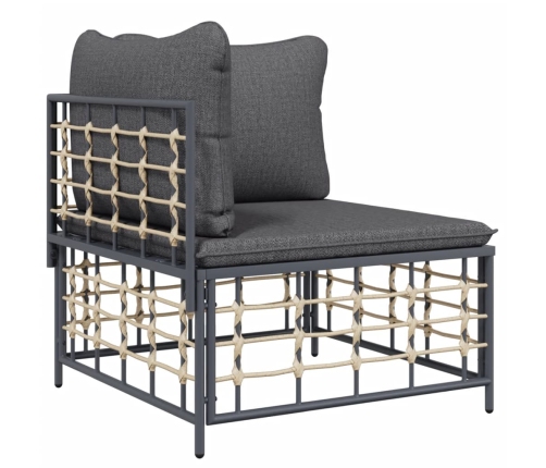 vidaXL 10-daļīgs dārza mēbeļu komplekts ar matračiem, PE rotangpalma