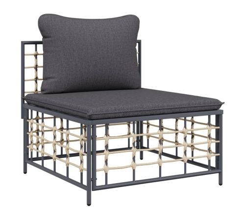 vidaXL 11-daļīgs dārza mēbeļu komplekts ar matračiem, PE rotangpalma