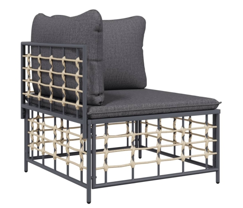 vidaXL 10-daļīgs dārza mēbeļu komplekts ar matračiem, PE rotangpalma