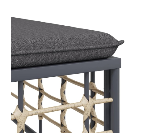 vidaXL 10-daļīgs dārza mēbeļu komplekts ar matračiem, PE rotangpalma