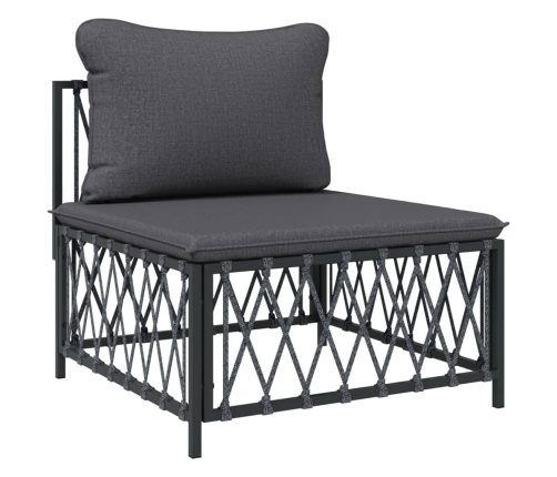 vidaXL 10-daļīgs dārza atpūtas mēbeļu komplekts ar matračiem, tērauds