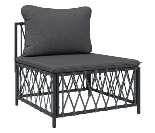 vidaXL 10-daļīgs dārza atpūtas mēbeļu komplekts ar matračiem, tērauds