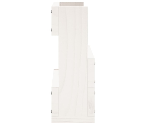 vidaXL sienas apavu plaukti, 2 gab., balti, 59x9x23 cm, priedes koks