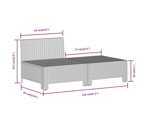 10-Daļīgs Dārza Atpūtas Mēbeļu Komplekts, Pelēka Pe Rotangpalma Vidaxl