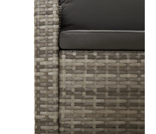 vidaXL 11-daļīgs dārza atpūtas mēbeļu komplekts, pelēka PE rotangpalma