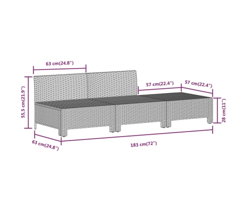 vidaXL 11-daļīgs dārza atpūtas mēbeļu komplekts, pelēka PE rotangpalma