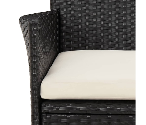 vidaXL 11-daļīgs dārza mēbeļu komplekts, matrači, melna PE rotangpalma