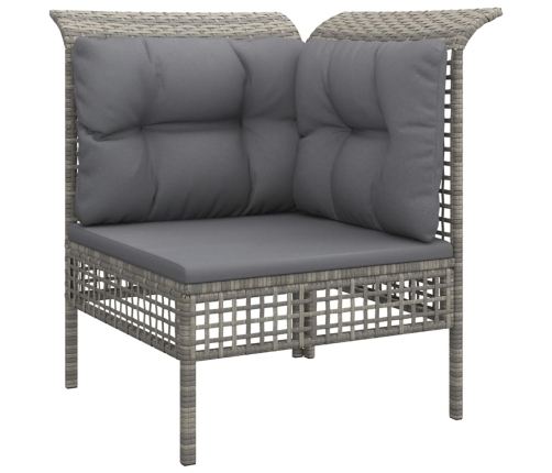 vidaXL 10-daļīgs dārza atpūtas mēbeļu komplekts, pelēka PE rotangpalma