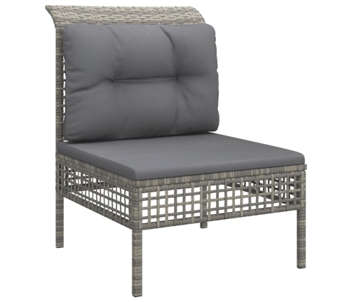 vidaXL 10-daļīgs dārza atpūtas mēbeļu komplekts, pelēka PE rotangpalma