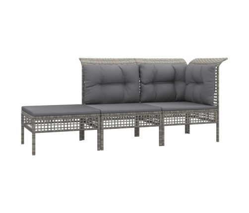 vidaXL 10-daļīgs dārza atpūtas mēbeļu komplekts, pelēka PE rotangpalma