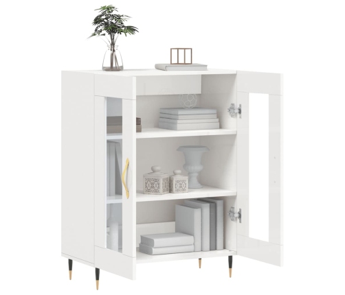 vidaXL kumode, spīdīgi balta, 69,5x34x90 cm, inženierijas koks