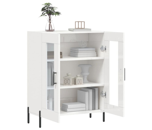 vidaXL kumode, spīdīgi balta, 69,5x34x90 cm, inženierijas koks